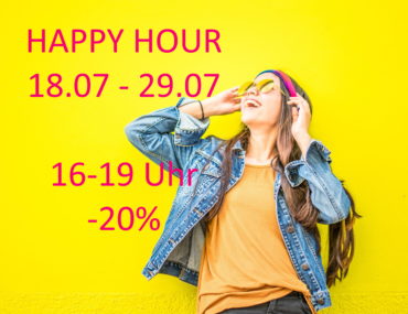 Happy Hour zwischen 16 und 19 Uhr -20% Rabatt